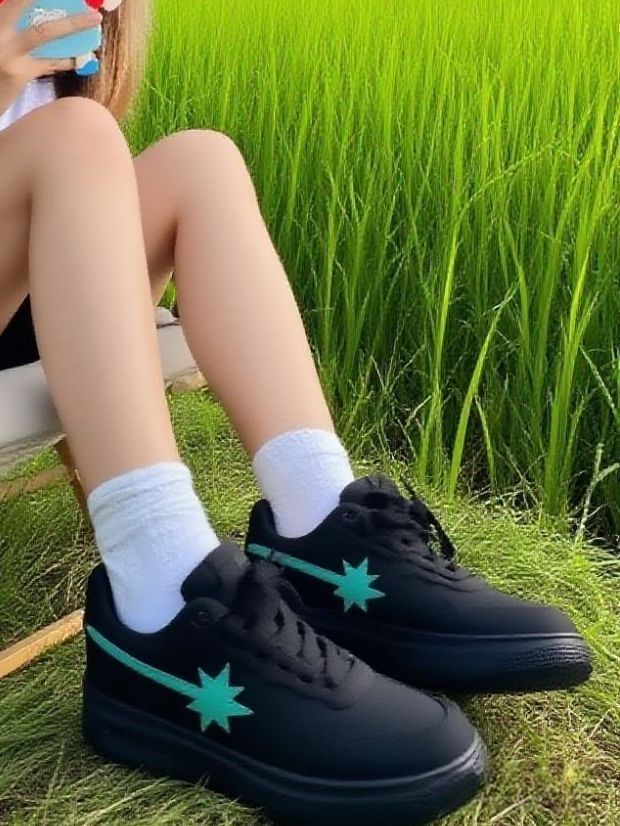 潮鞋出街，稻田氛围感直接拉满
 
黑绿星