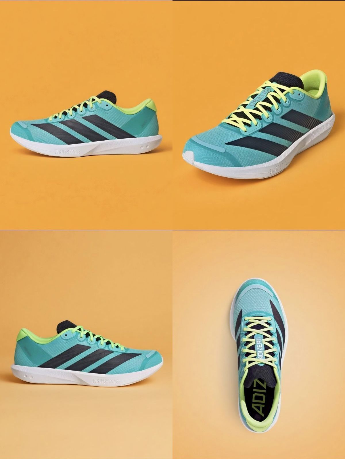 【双11】adidas Adizero BK 跑鞋 专业竞速减震耐磨低帮透气回弹织物防滑 绿色  