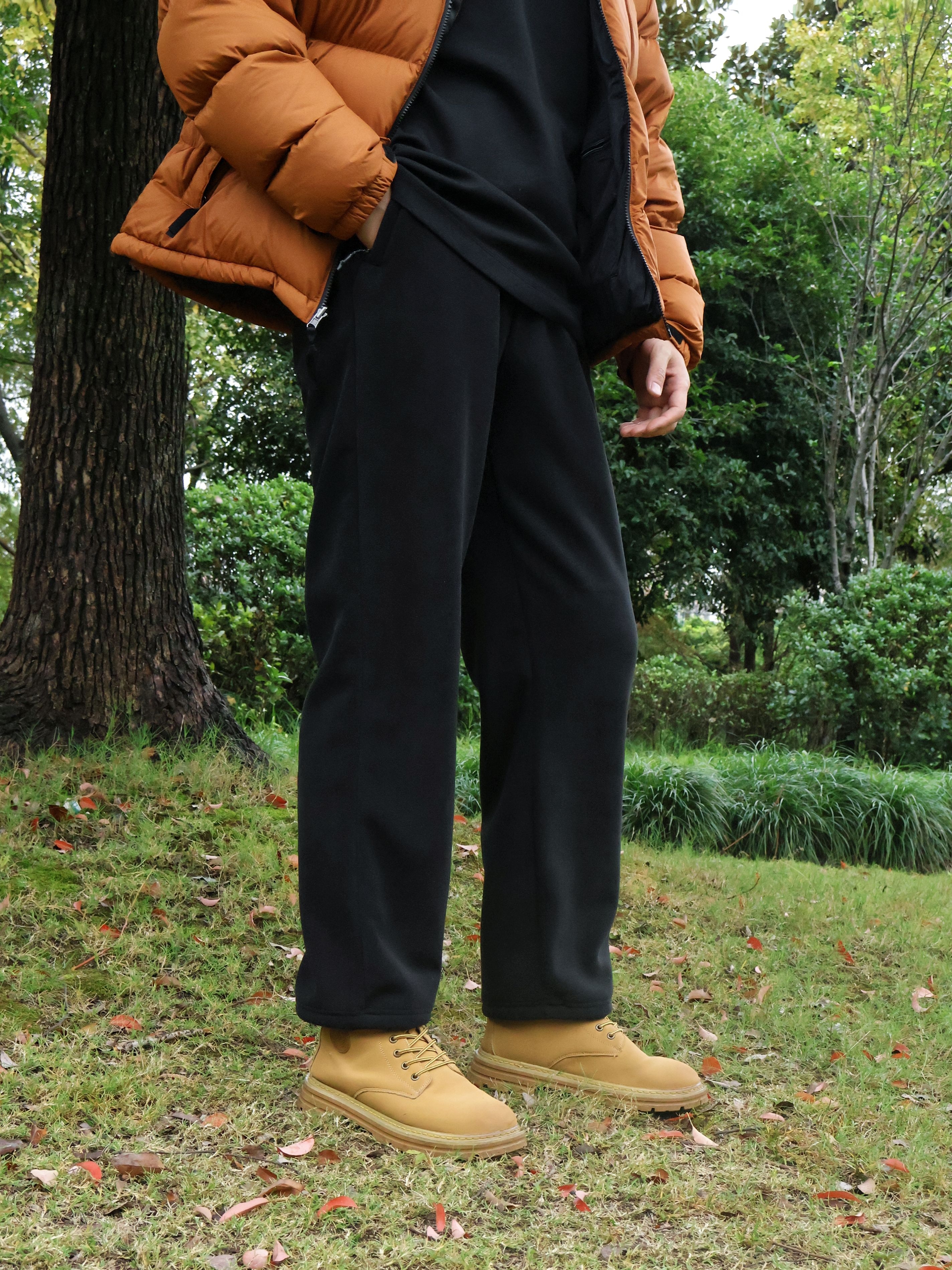 户外ootd|加绒直筒卫裤帅气又百搭的