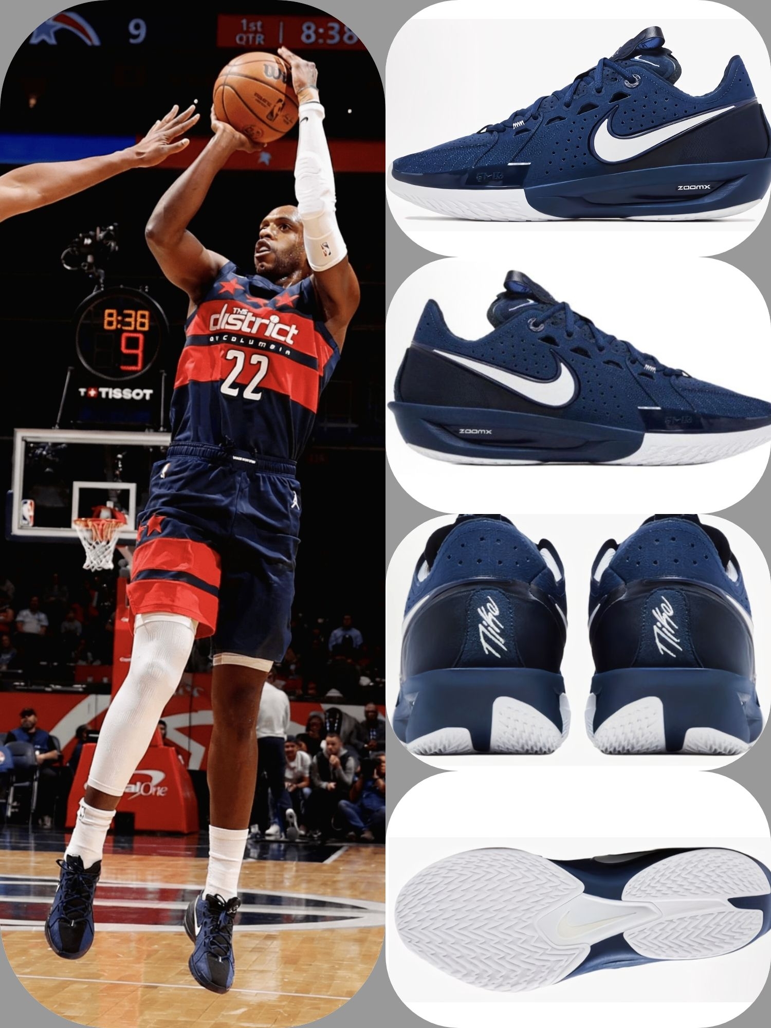 米德尔顿上脚的藏蓝G.T Cut3,打NBA真的能兼顾速度和缓震吗?