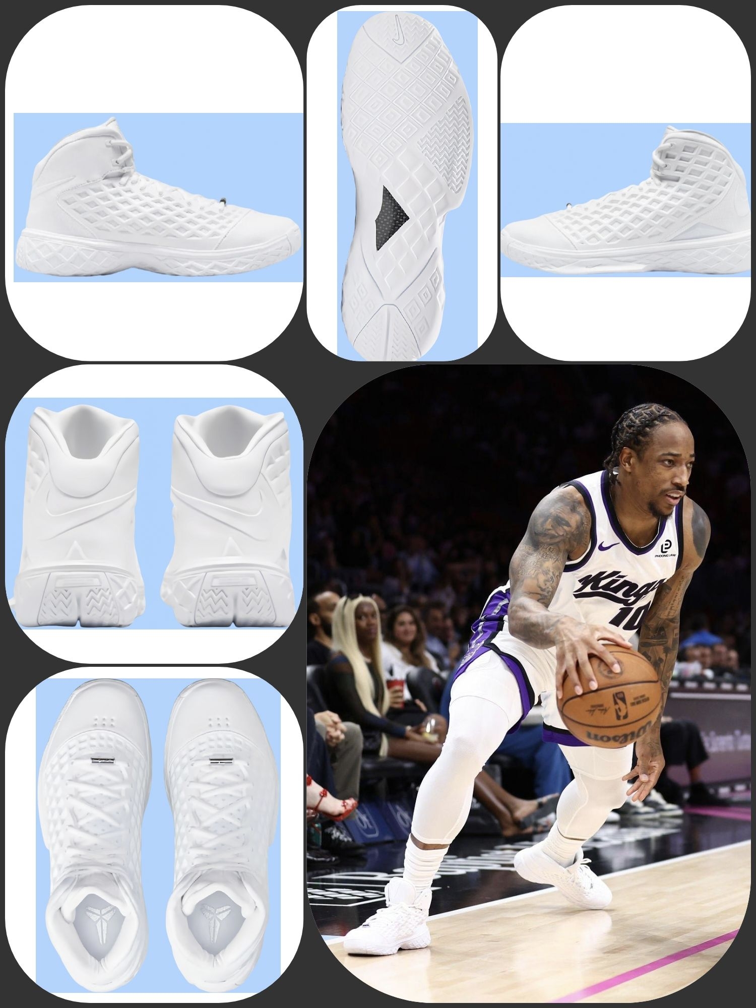 德罗赞赛场常穿的Kobe 3 Protro纯白,实战表现值得期待吗?