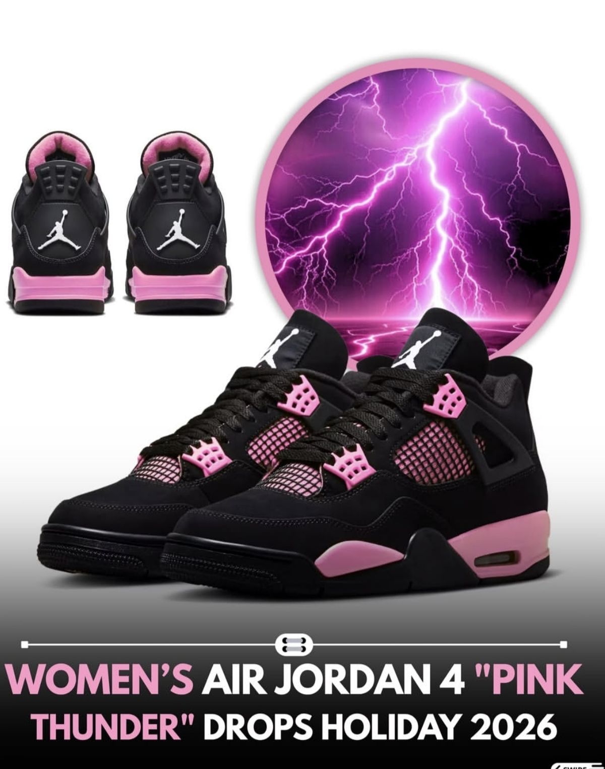 . 预警!AJ4 Pink Thunder 2026假日季即将登场