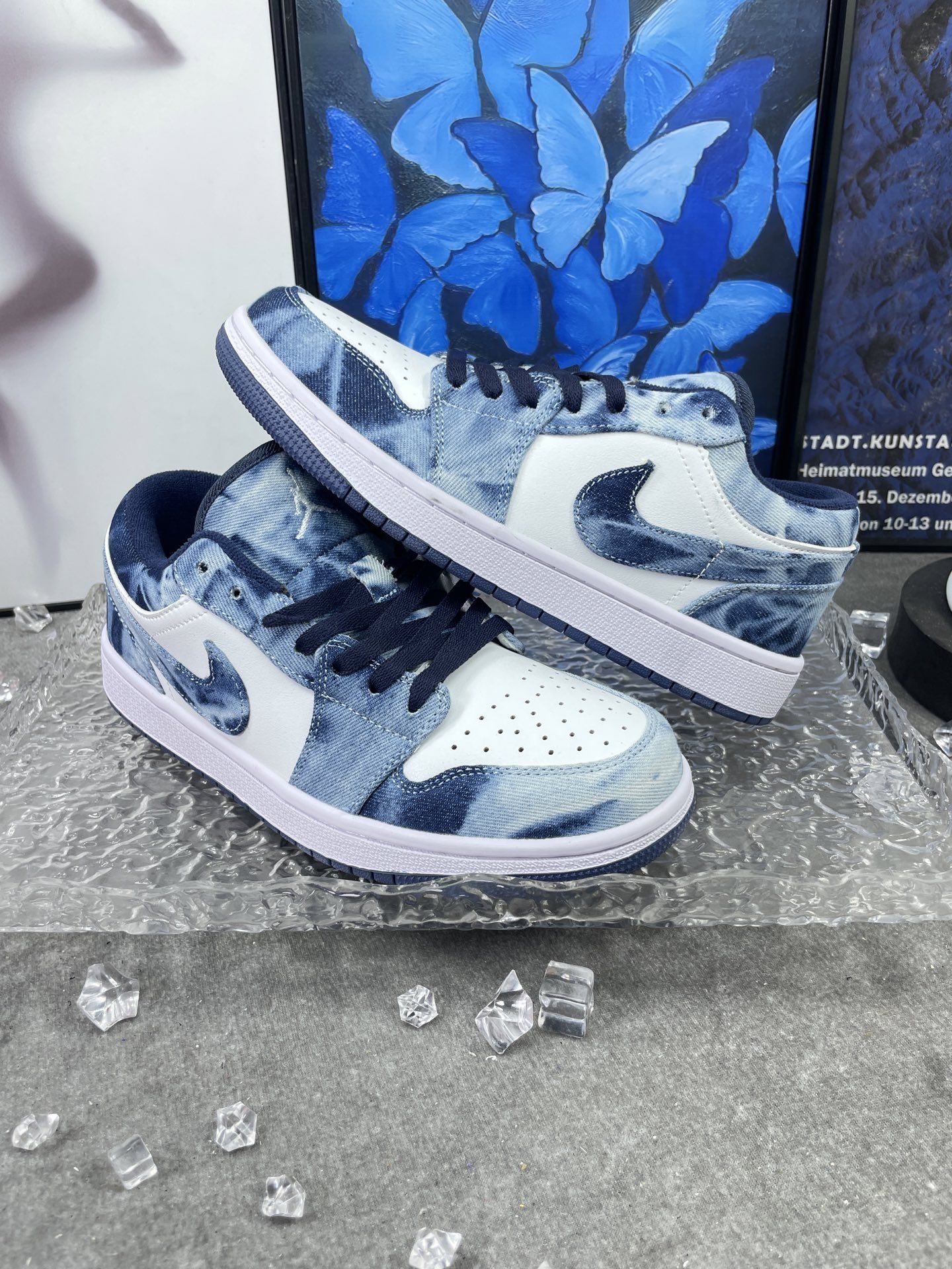 AJ1 Low扎染丹宁上脚一周,这颜值我服了💙