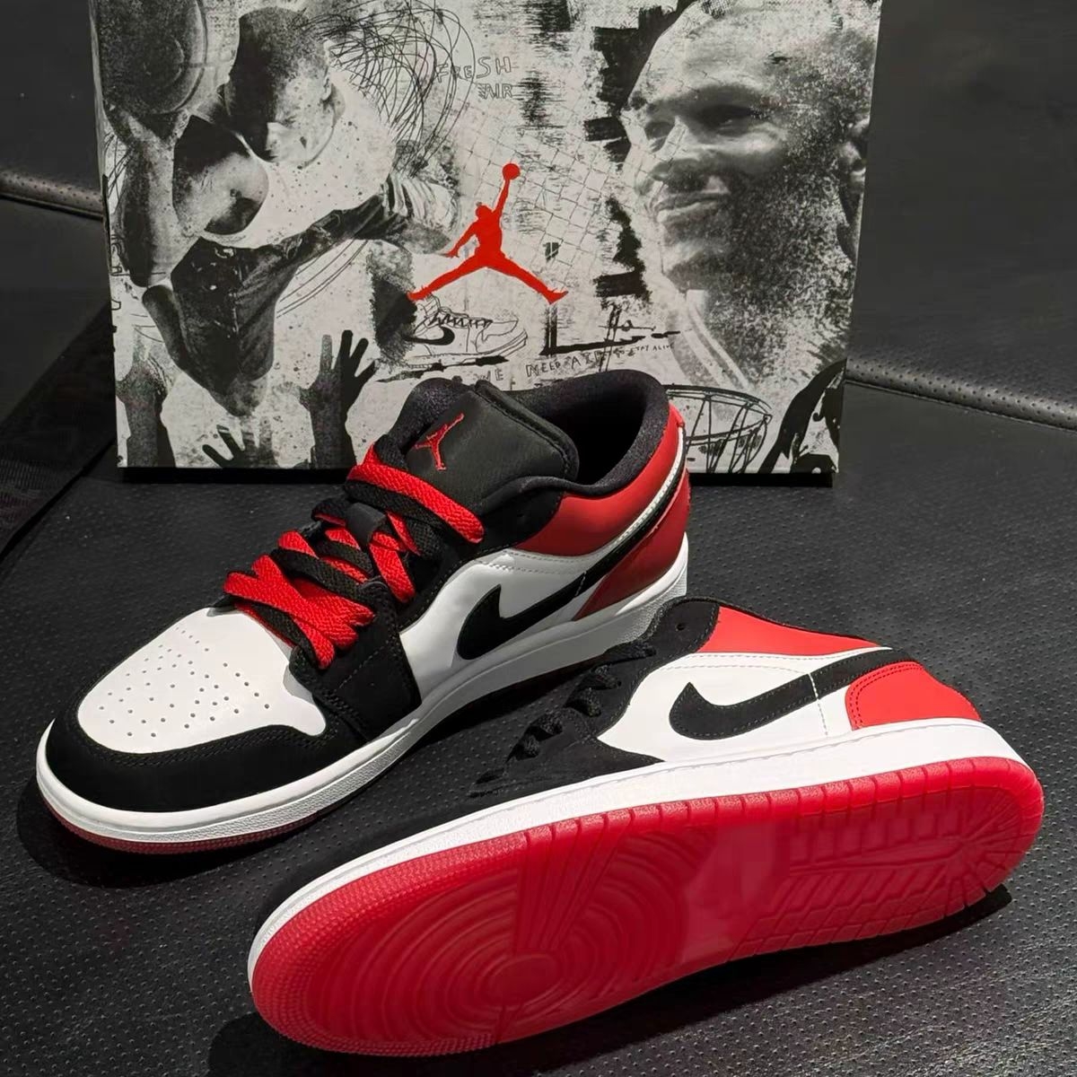 🔥【OG血脉觉醒|AJ1 Low "Bred Toe" 红白黑的永恒街头暗号】