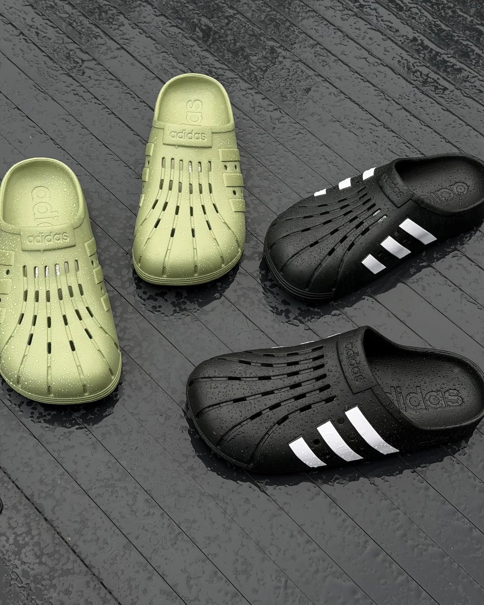 雨天出街神器!adidas洞洞拖,脚感开挂,通勤必备