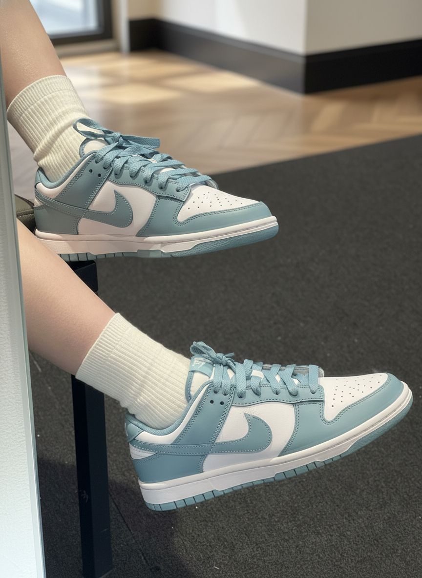 浅蓝低帮板鞋|春天的清爽感被我穿在脚上💧