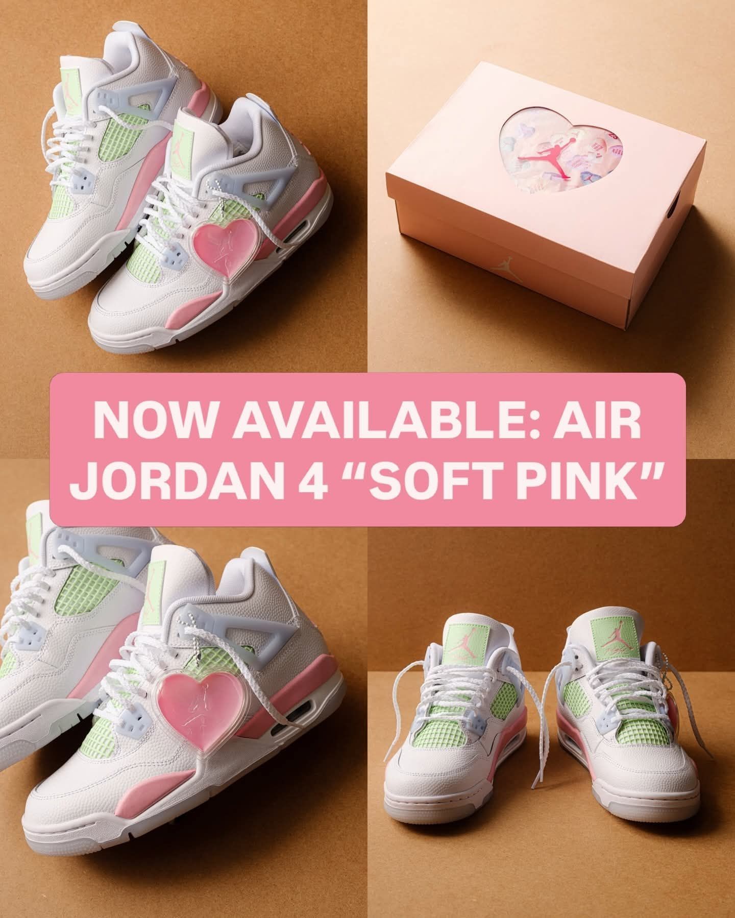 情人节限定暴击💘 Air Jordan 4 Soft Pink 甜妹本命鞋