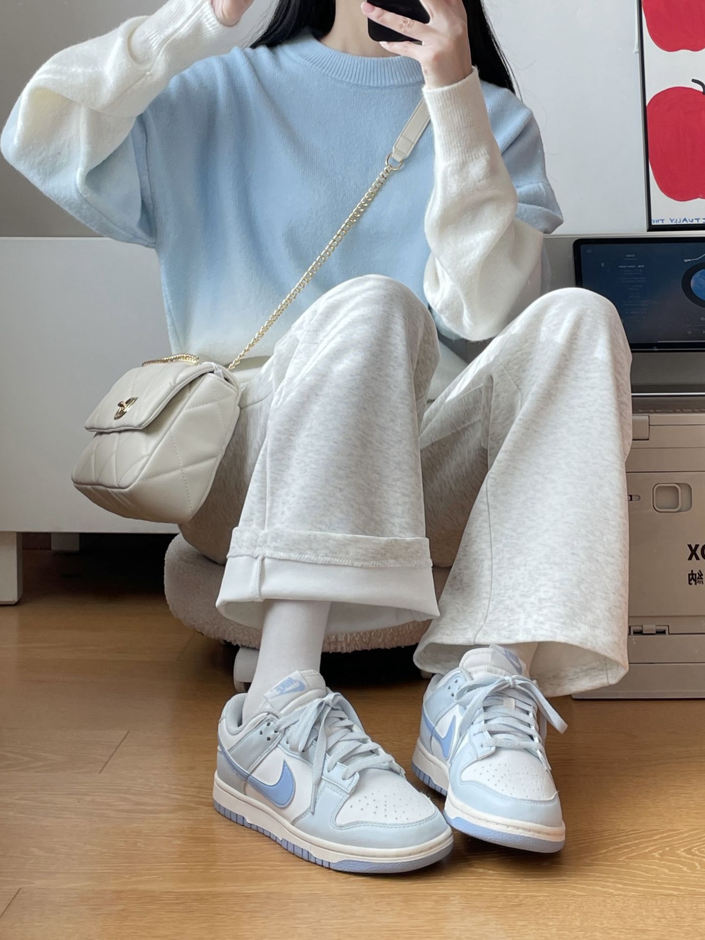 奶蓝dunk上脚｜日常通勤的舒服感记录📝
