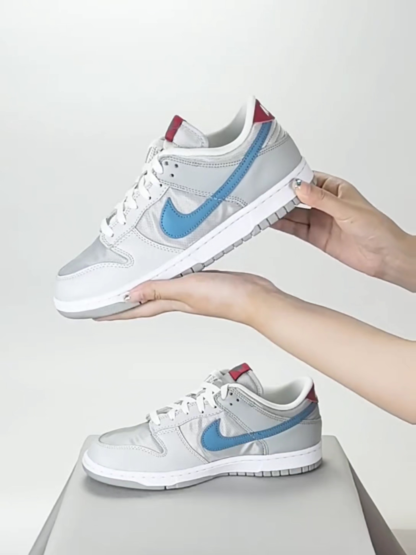 球鞋开箱-银蓝Dunk Low