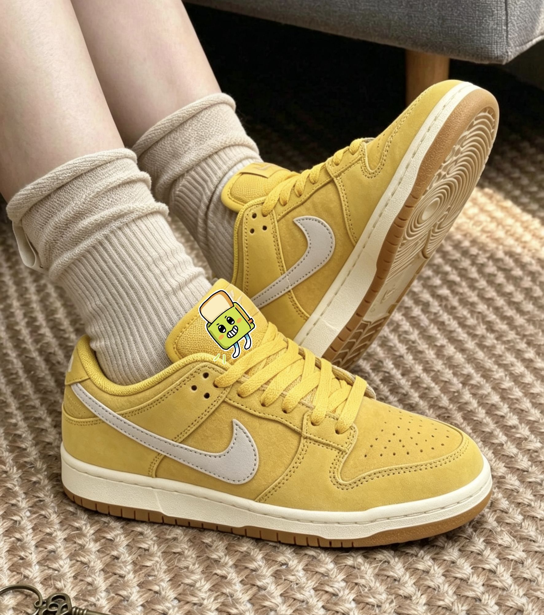 🍊🍊元气蜂蜜黄!Dunk生胶底复古板鞋