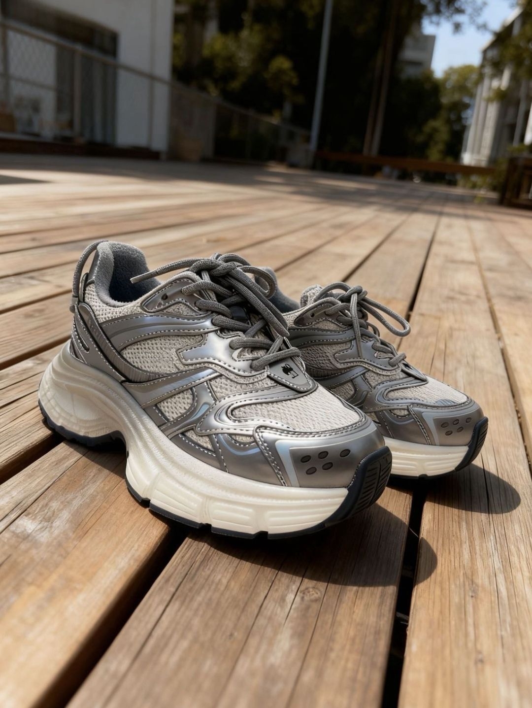 今天的ootd灵魂是这双银灰老爹鞋👟