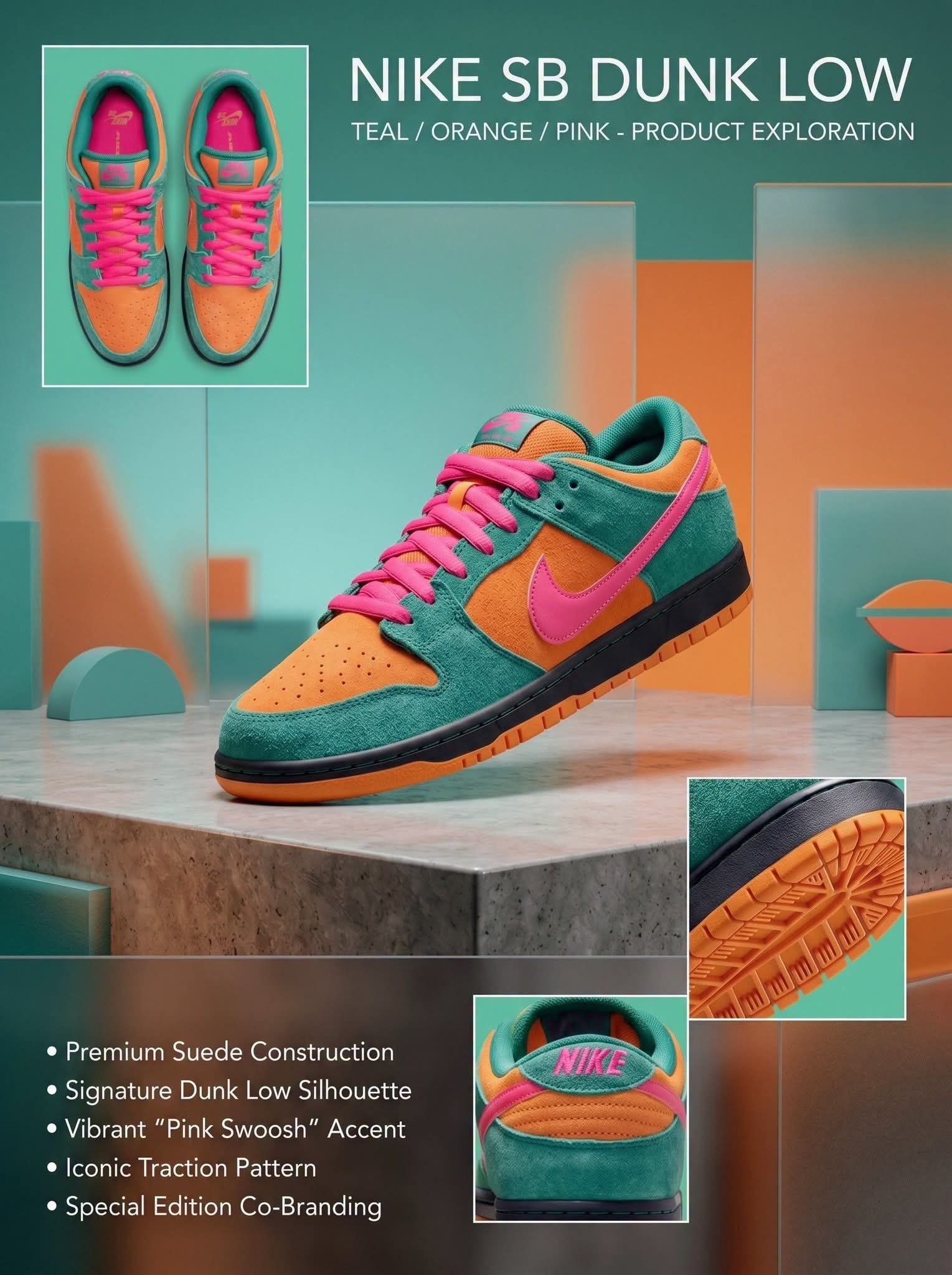 Nike SB Dunk Low「青橙粉」全方位解析！从材质到配色，带你看懂这双“夏日西瓜”的爆火逻