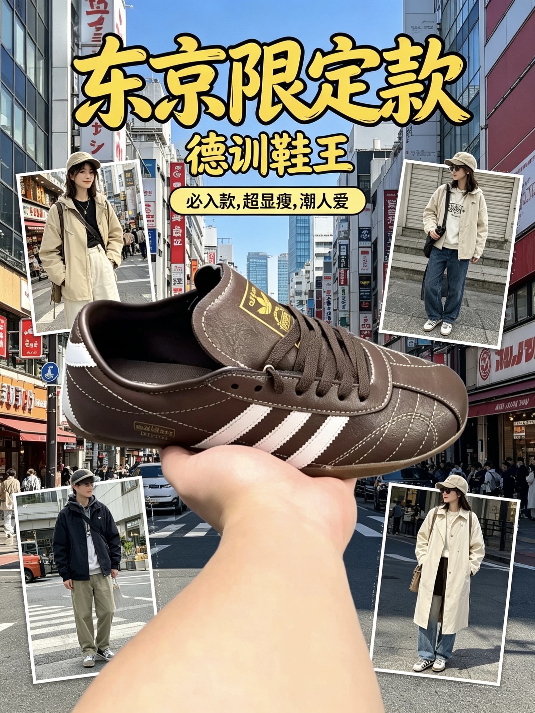 东京限定adidas德训鞋王｜低饱和深棕太好搭了