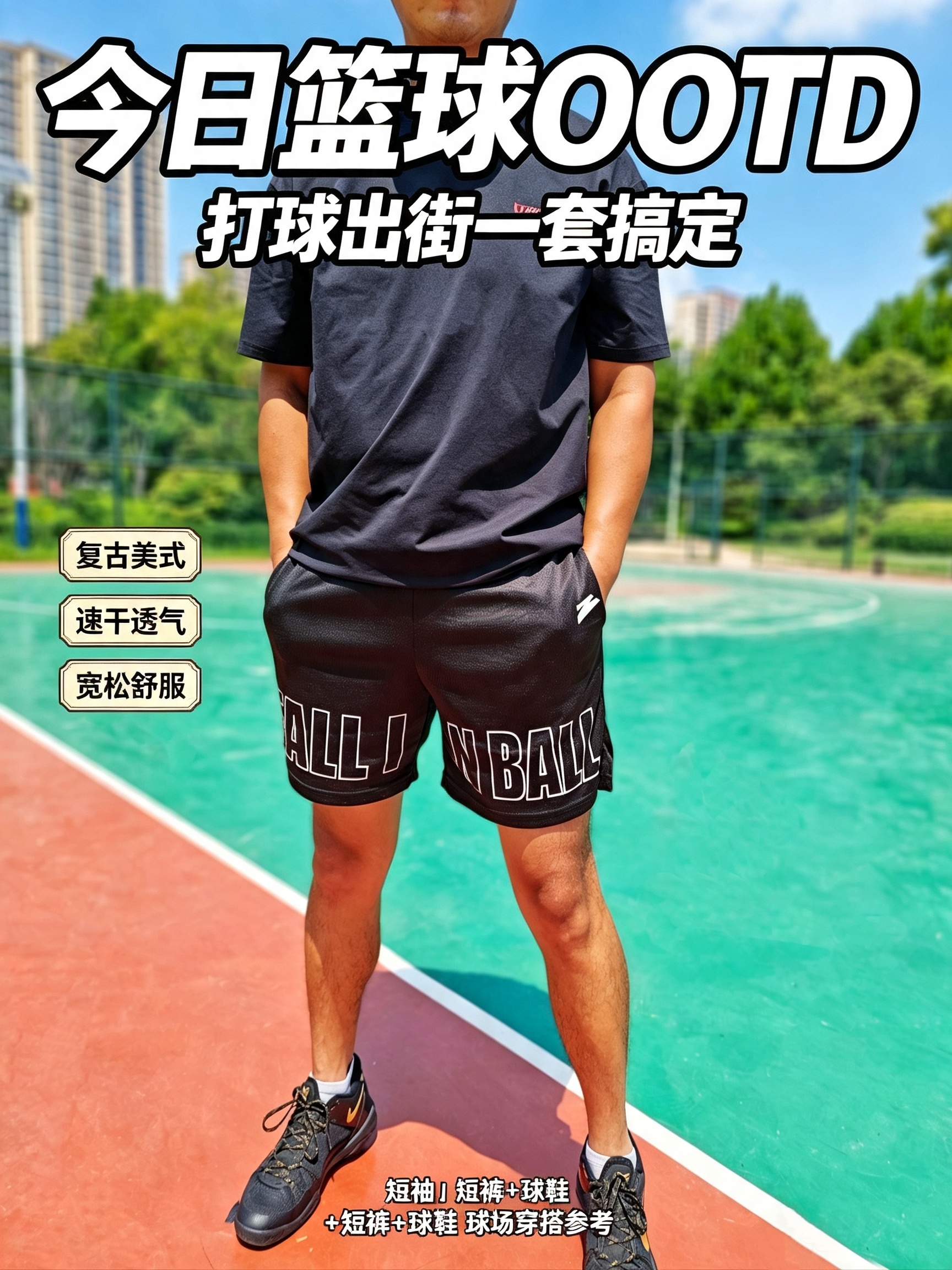 🏀球场全套OOTD|有志者套装+ITB球袜+唐狮健身包篮球穿搭