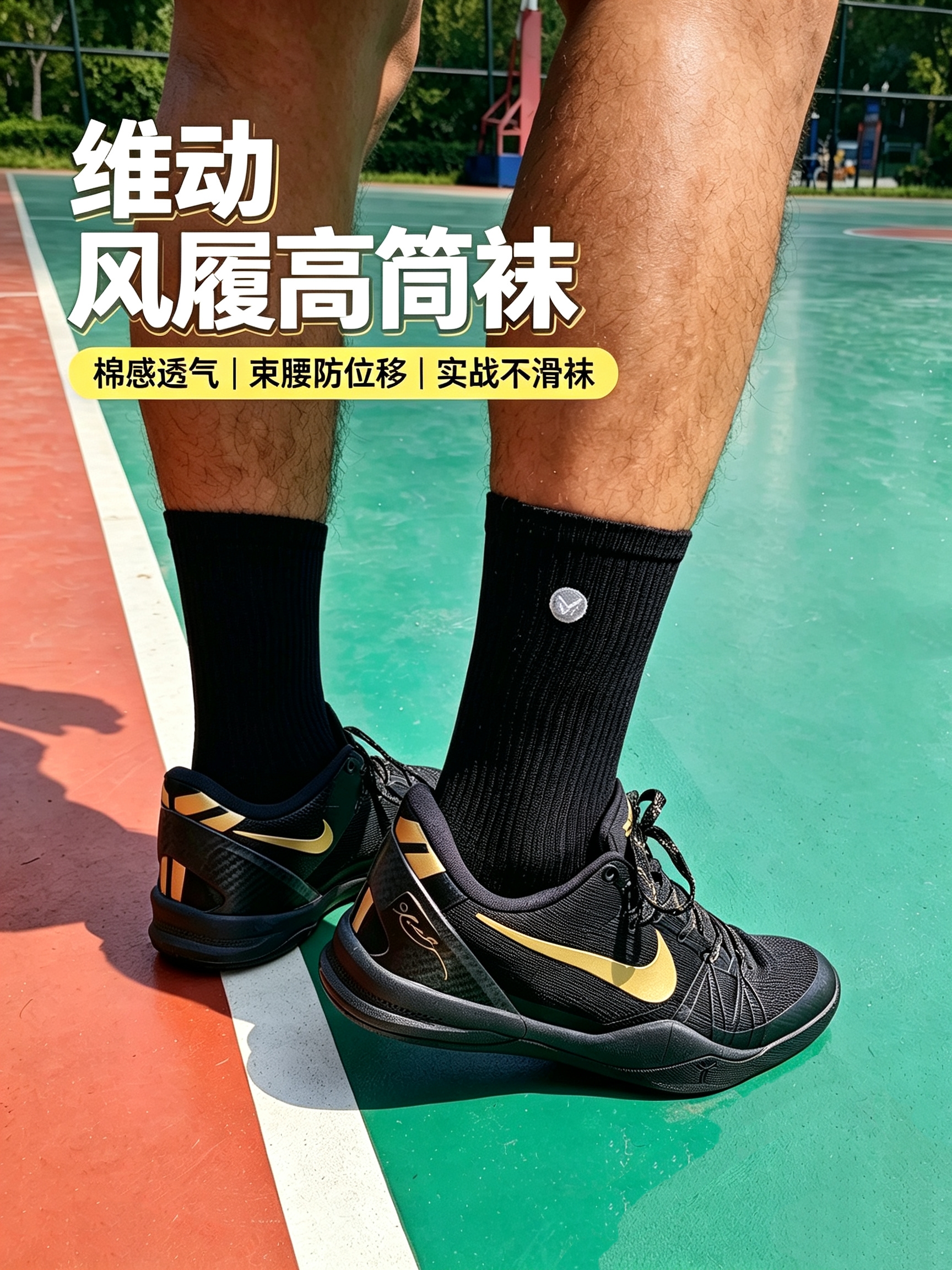 球场实测｜维动风履纯色高筒袜，柔软不闷脚✨