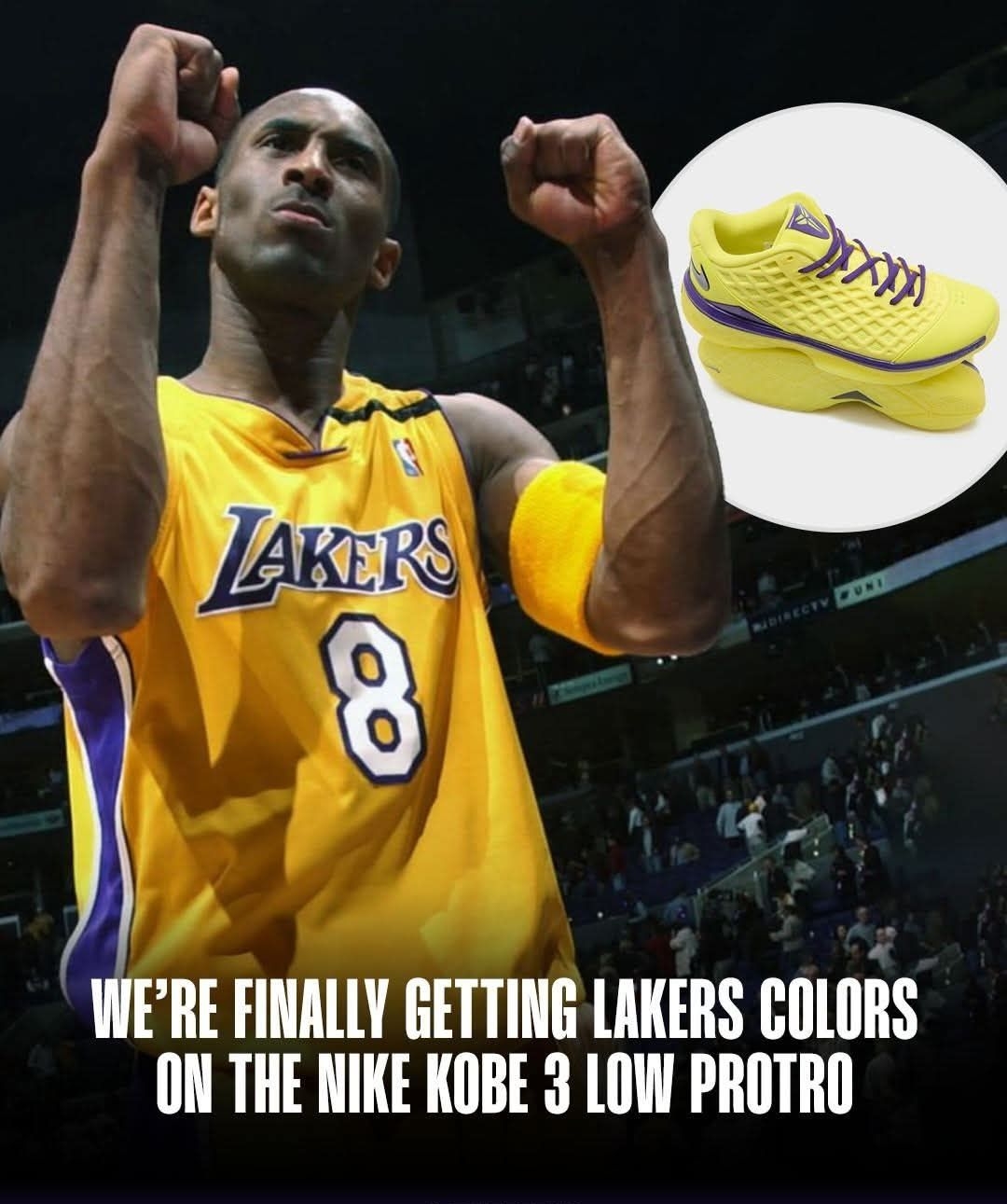 紫金归来💛Nike Kobe3 Low Protro 湖人主题配色终于来了