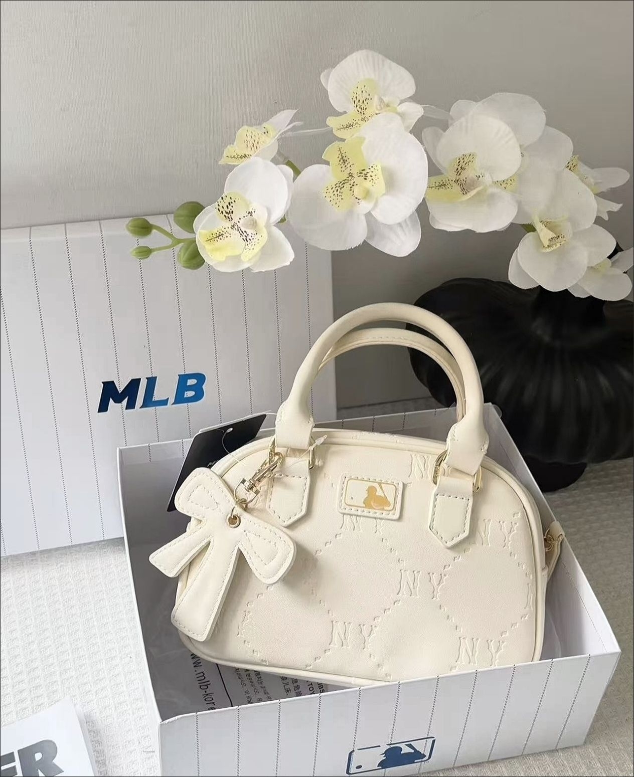 奶白MLB波士顿包｜甜妹本命手提小包