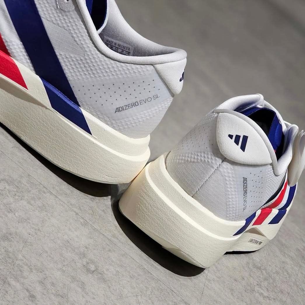 Adidas Adizero Evo SL 红白蓝 轻量竞速马拉松训练跑鞋