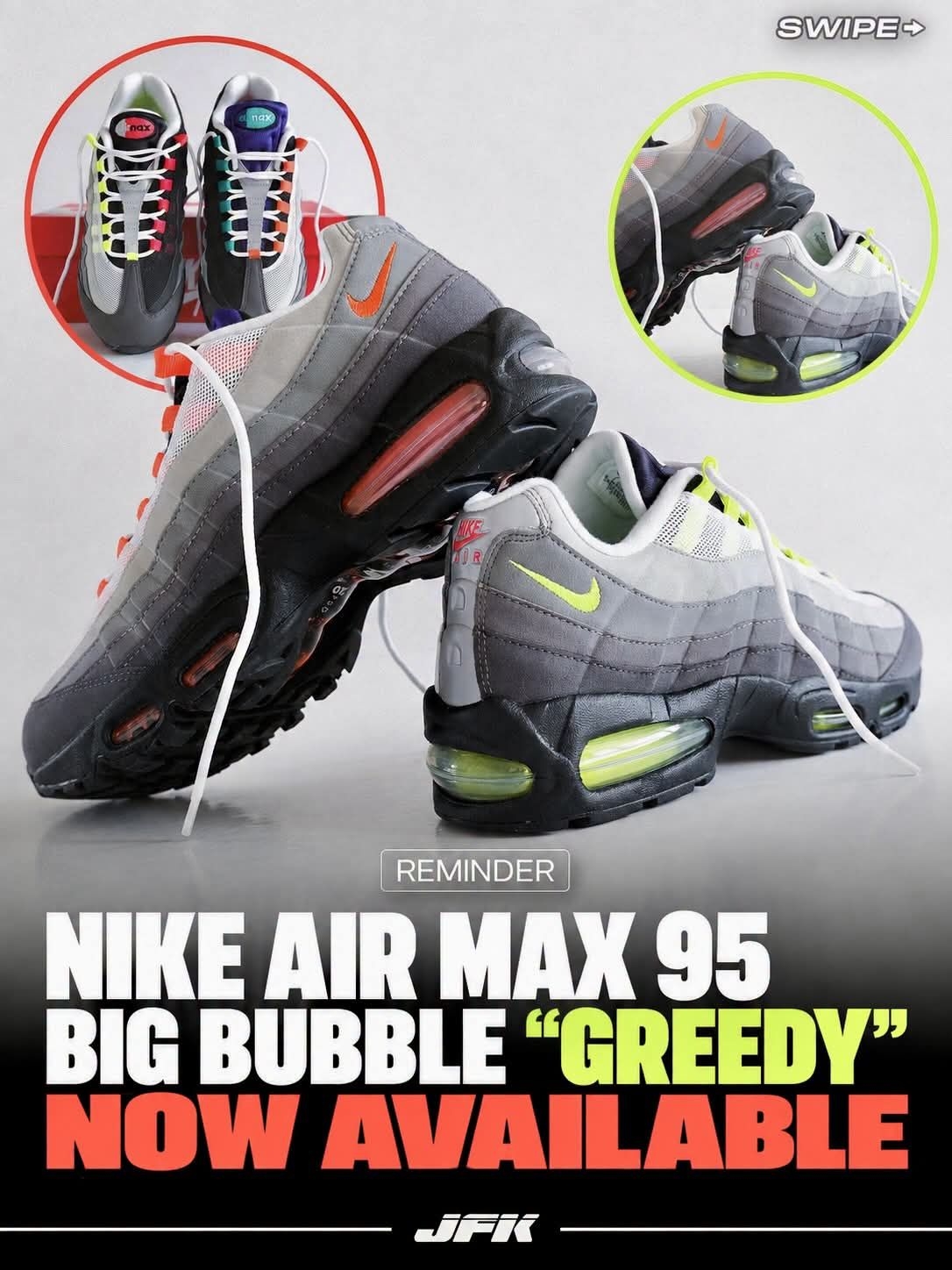 神鞋回归｜Air Max95 Greedy贪婪，双配色合体大气泡