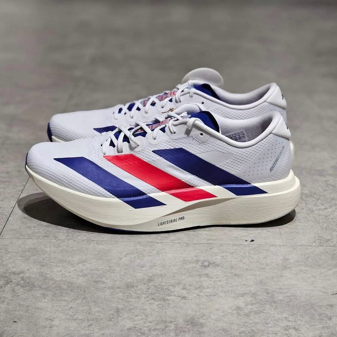 Adidas Adizero Evo SL 红白蓝 轻量竞速马拉松训练跑鞋