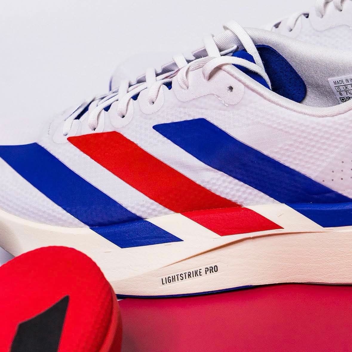 Adidas Adizero Evo SL 红白蓝 轻量竞速马拉松训练跑鞋