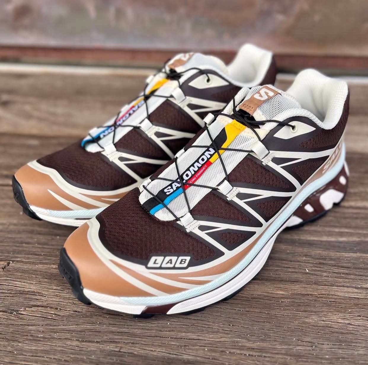 Salomon萨洛蒙 XT‑6 棕奶白美拉德配色 户外机能跑鞋