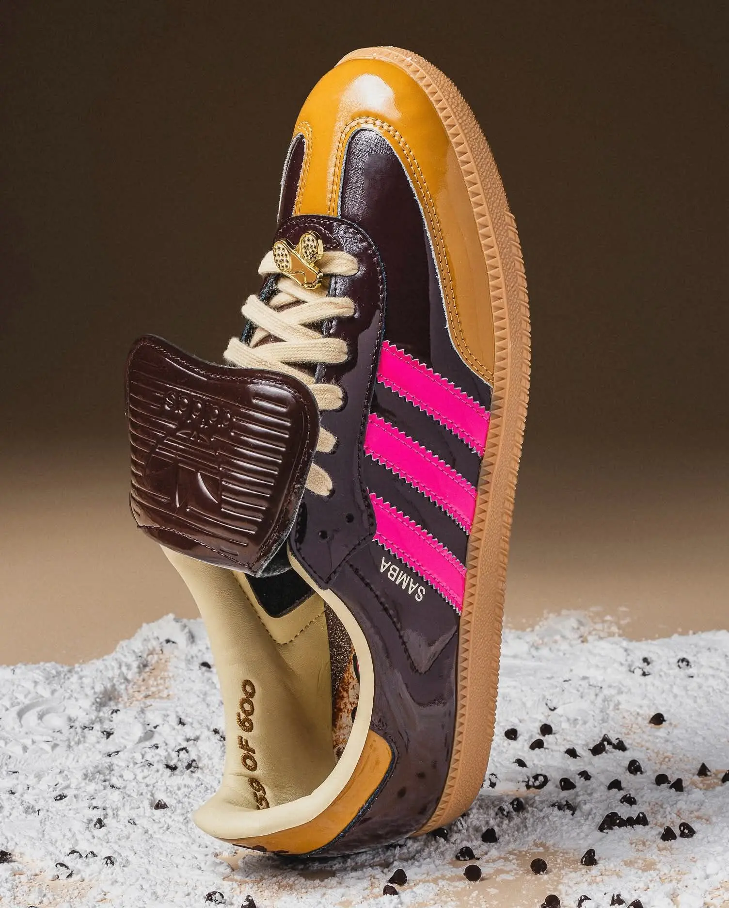 Adidas Samba 复古低帮休闲鞋 棕玫红撞色甜品限定配色