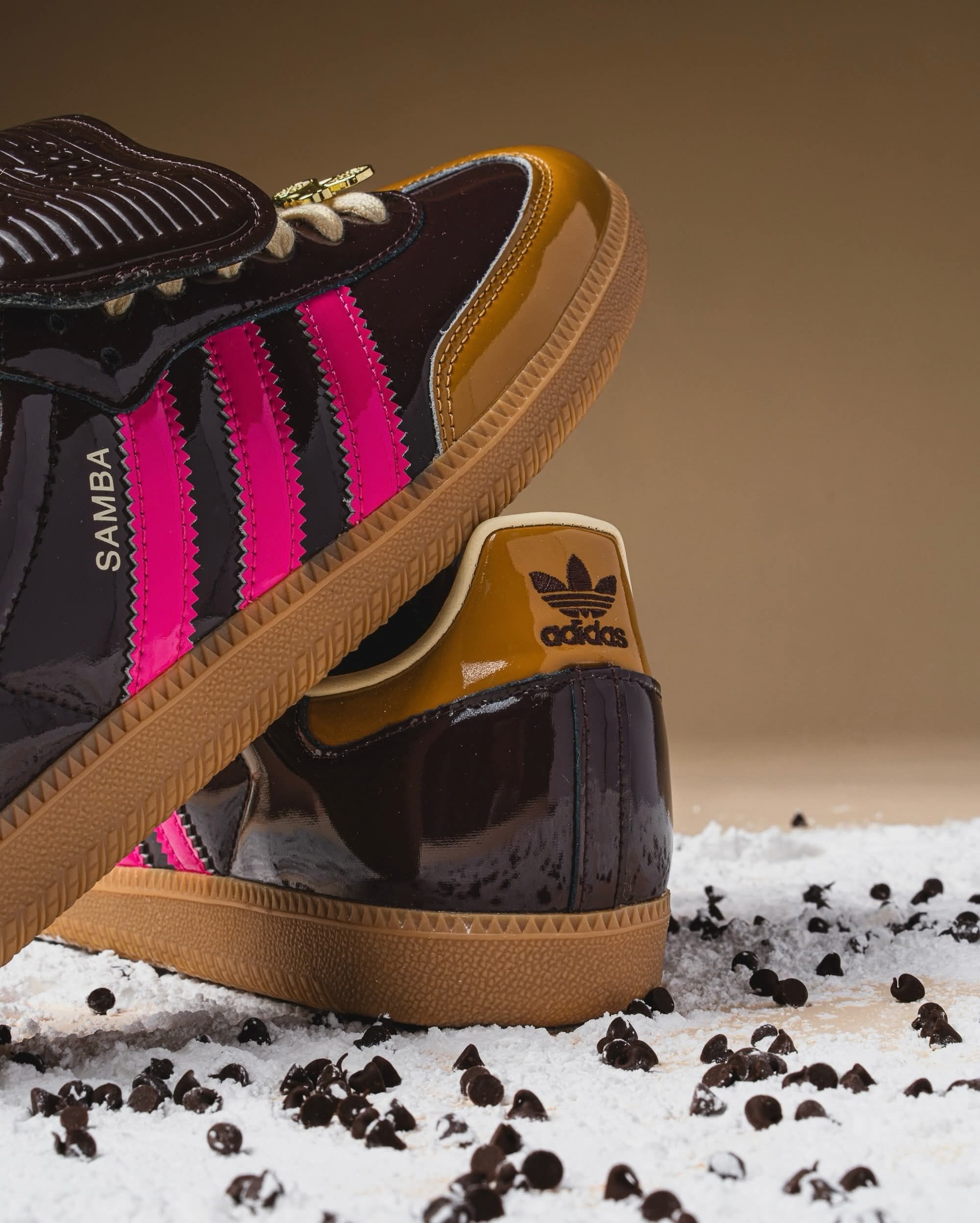 Adidas Samba 复古低帮休闲鞋 棕玫红撞色甜品限定配色