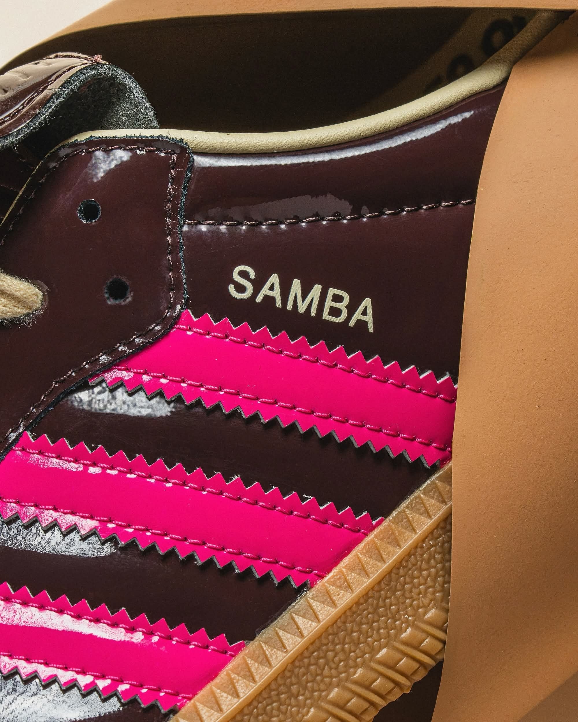 Adidas Samba 复古低帮休闲鞋 棕玫红撞色甜品限定配色