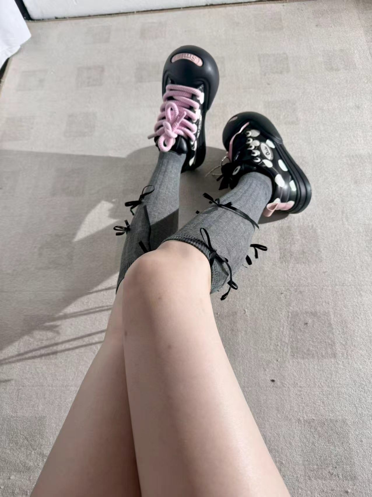 复古波点✨这双厚底增高大头鞋一眼心动