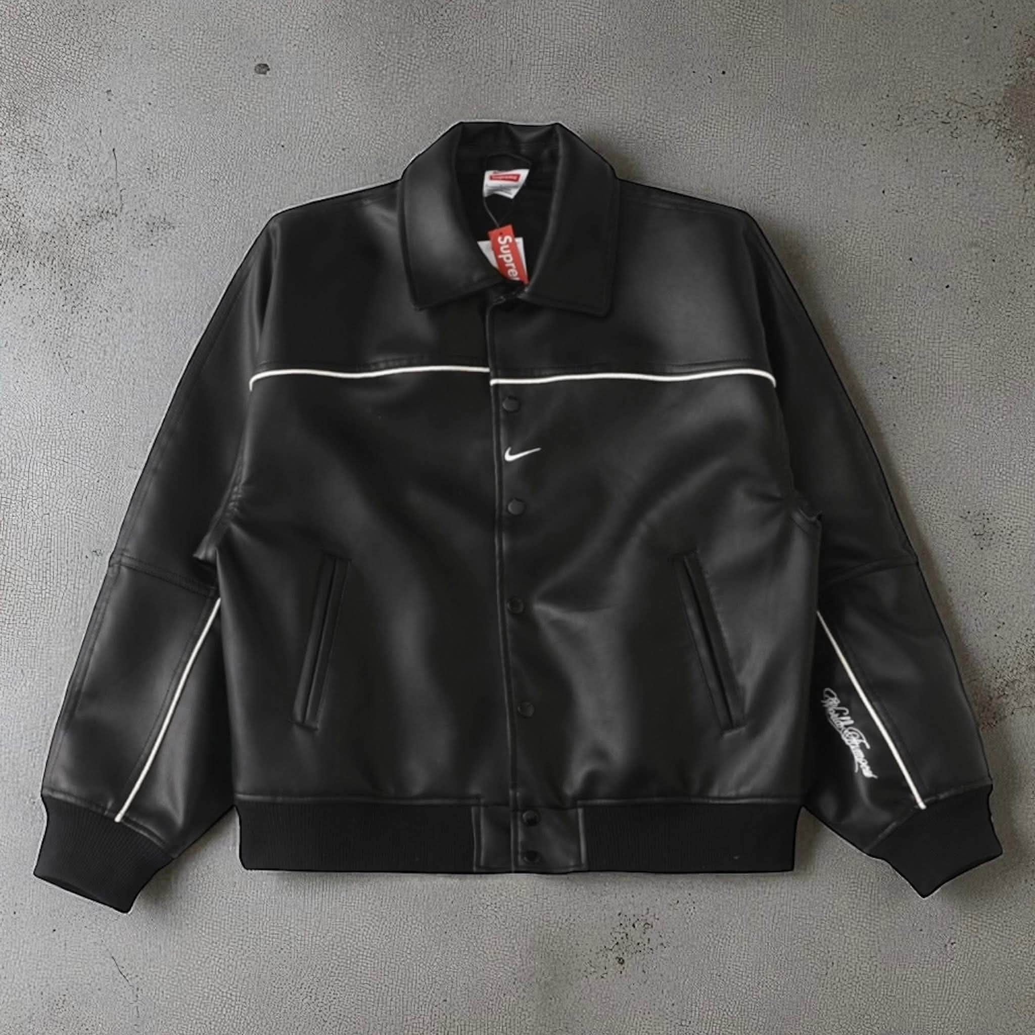 Supreme × Nike联名皮衣｜美式复古机车夹克，街头重磅狠货