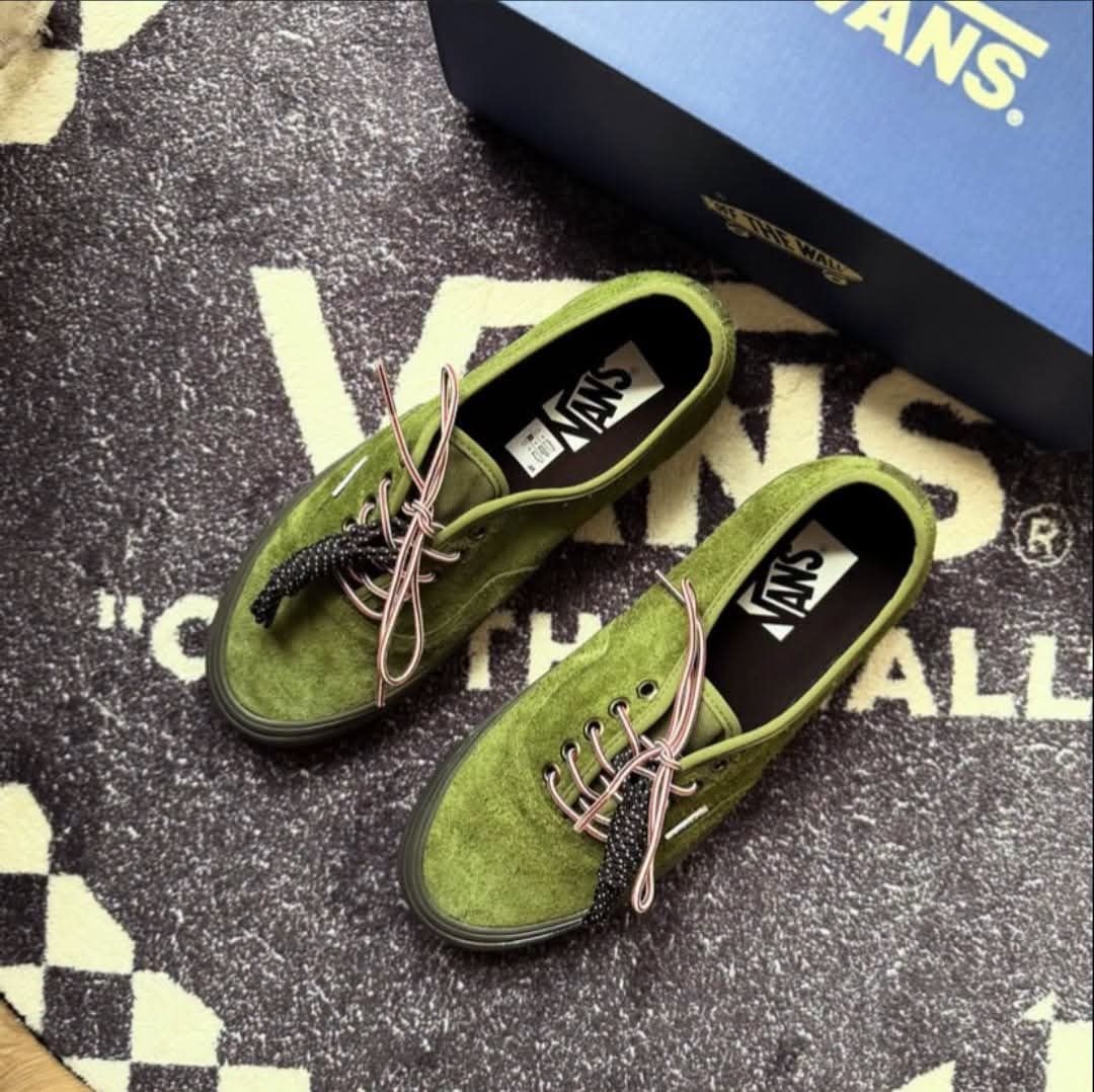 Vans Authentic 44DX安纳海姆 军绿色全翻毛皮低帮男女滑板鞋