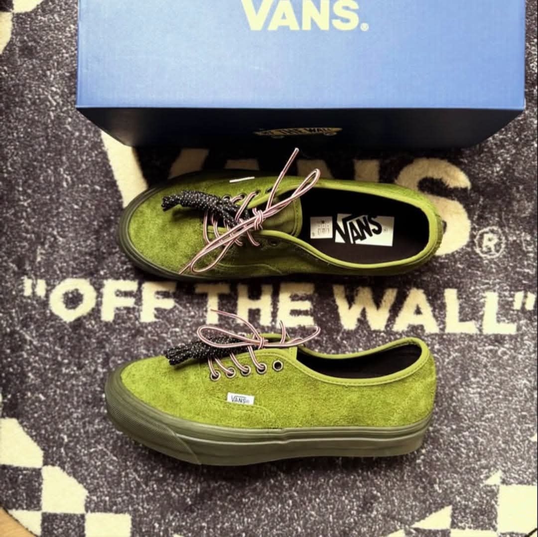 Vans Authentic 44DX安纳海姆 军绿色全翻毛皮低帮男女滑板鞋