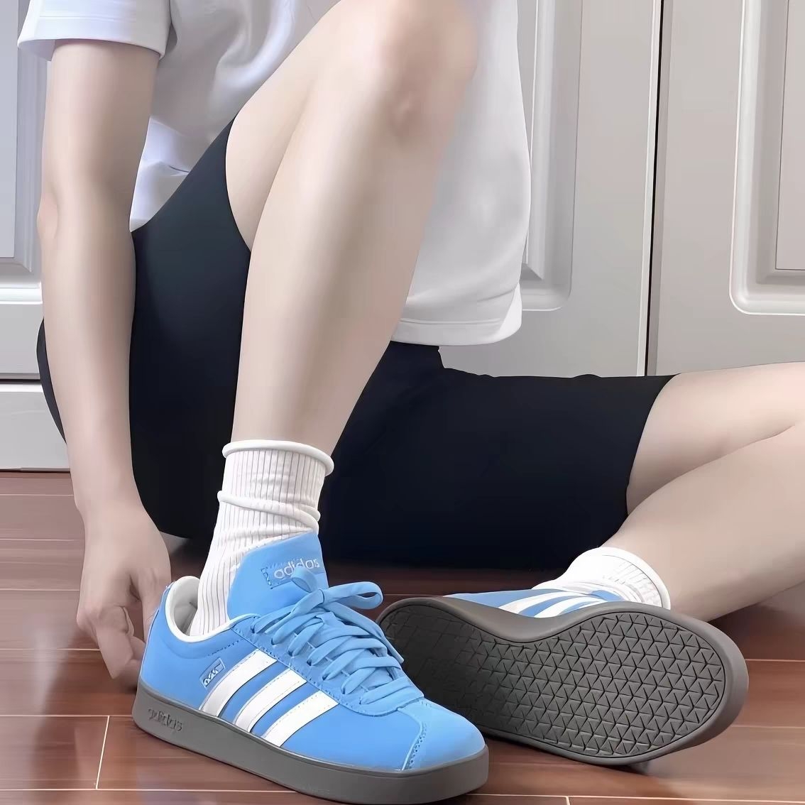 一眼沦陷!阿迪雾霾蓝复古板鞋3. 夏日本命蓝|adidas经典德训鞋太温柔