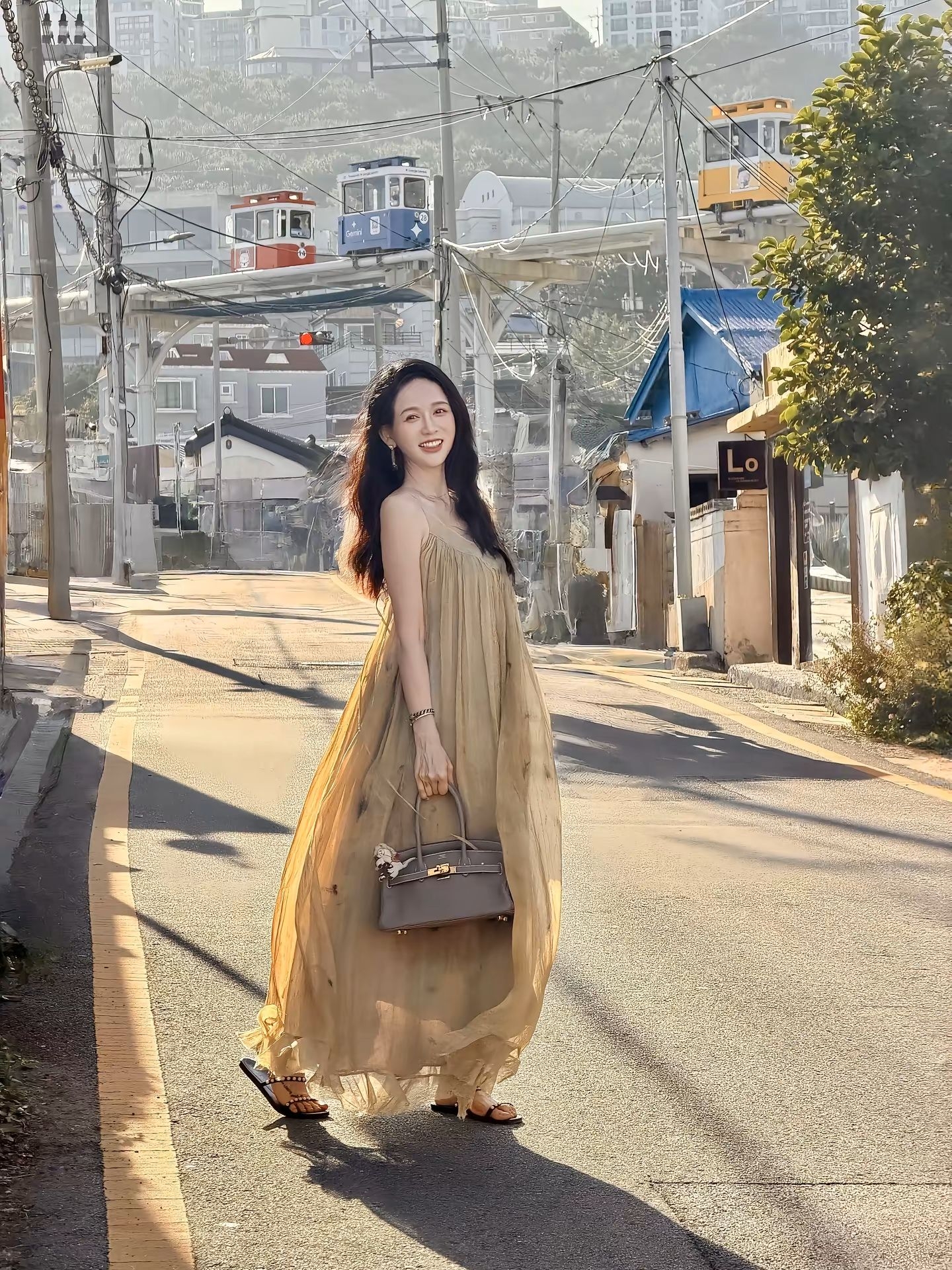 陈乔恩同款度假风吊带长裙|出游/海边下午茶氛围感天花板