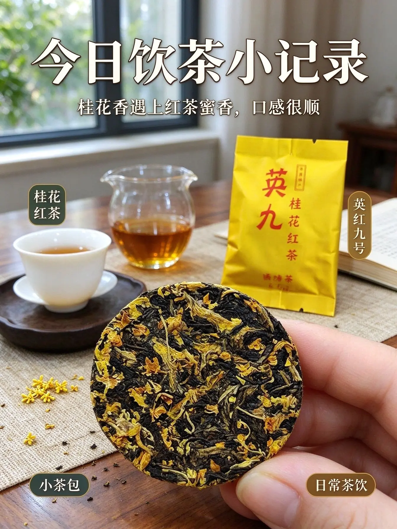 英德桂花红茶新茶,英红九号养胃浓香工夫茶包