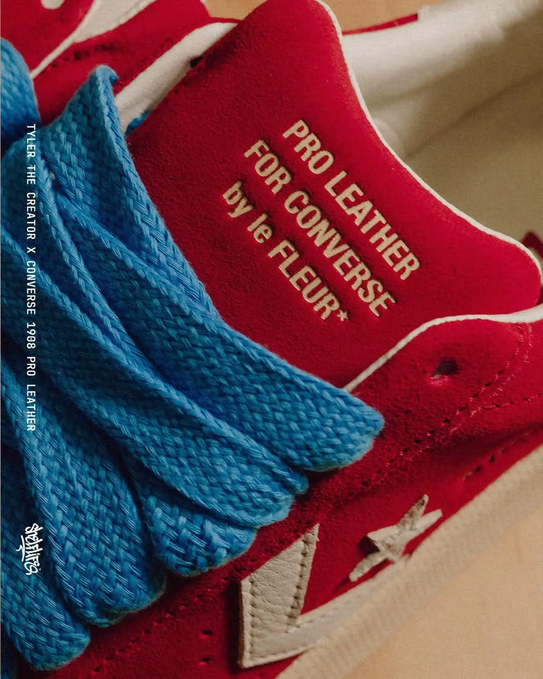 撞色美学!匡威Le FLEUR 红花复古板鞋,Tyler联名力作