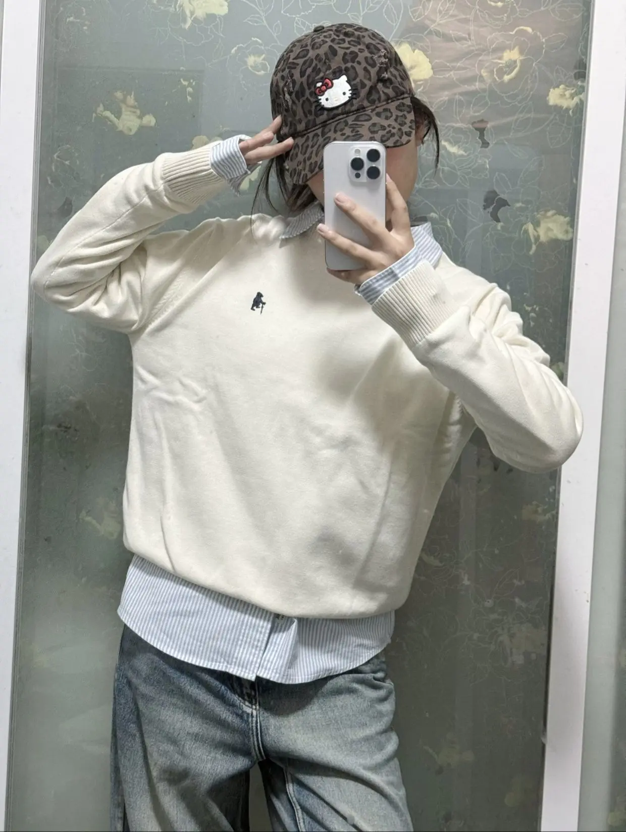 蓝莓千层➕小熊🤍毛衣叠穿奶呼呼好有层次感