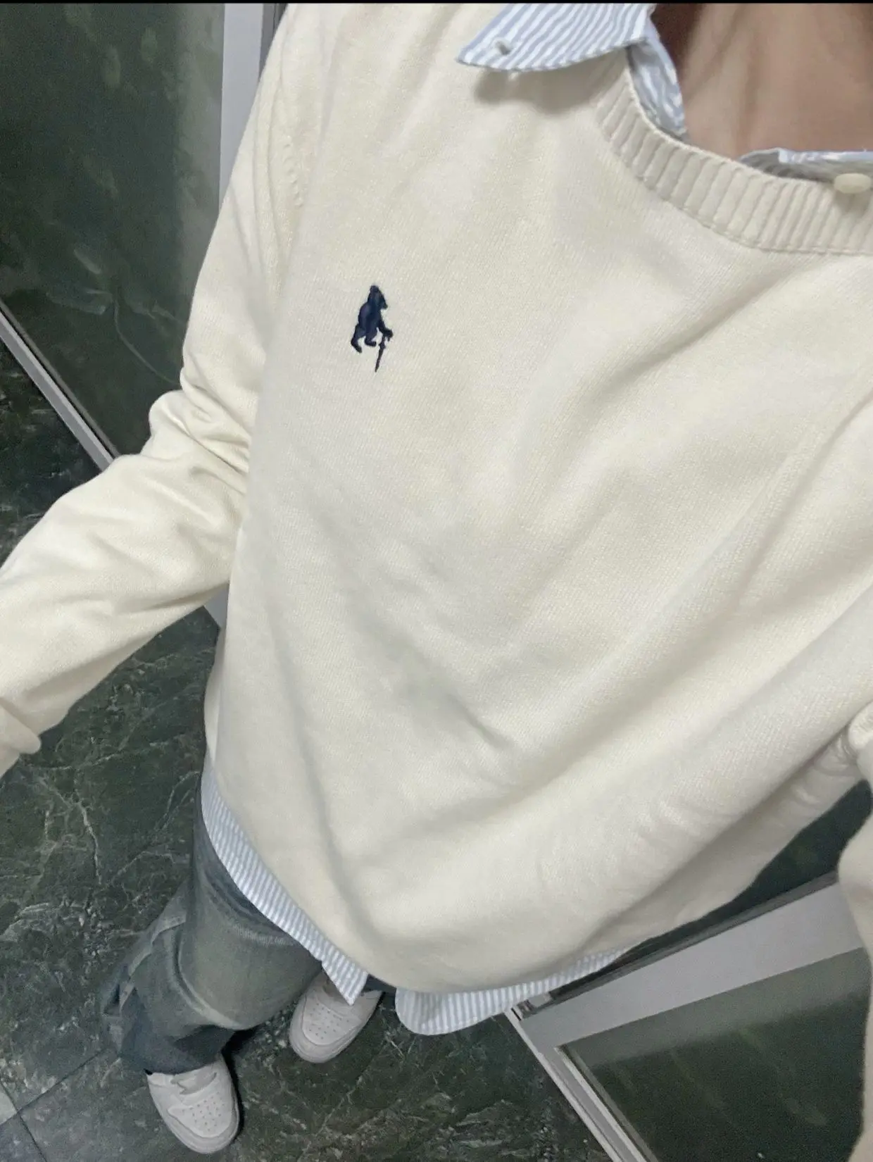 蓝莓千层➕小熊🤍毛衣叠穿奶呼呼好有层次感