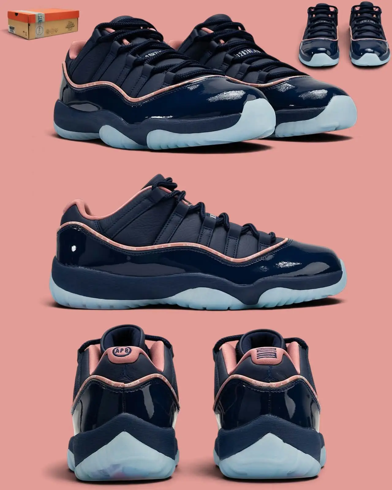 温柔撞色!Air Jordan 11 Low 藏青裸粉低帮
