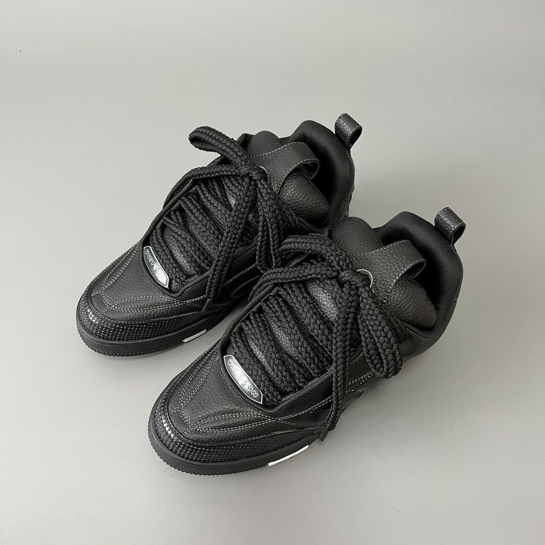 全黑荔枝纹LV Trainer|酷感黑武士,粗鞋带直接封神🖤