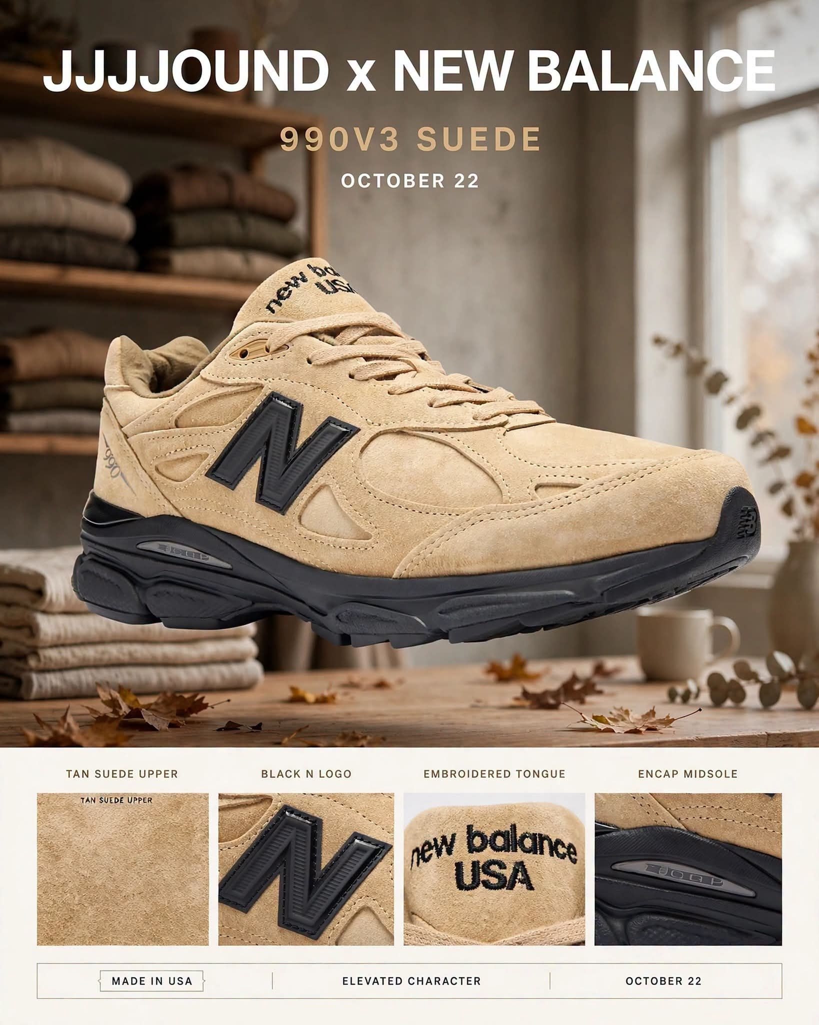 质感封神|JJJJound × New Balance 990V3美产联名来袭🍂