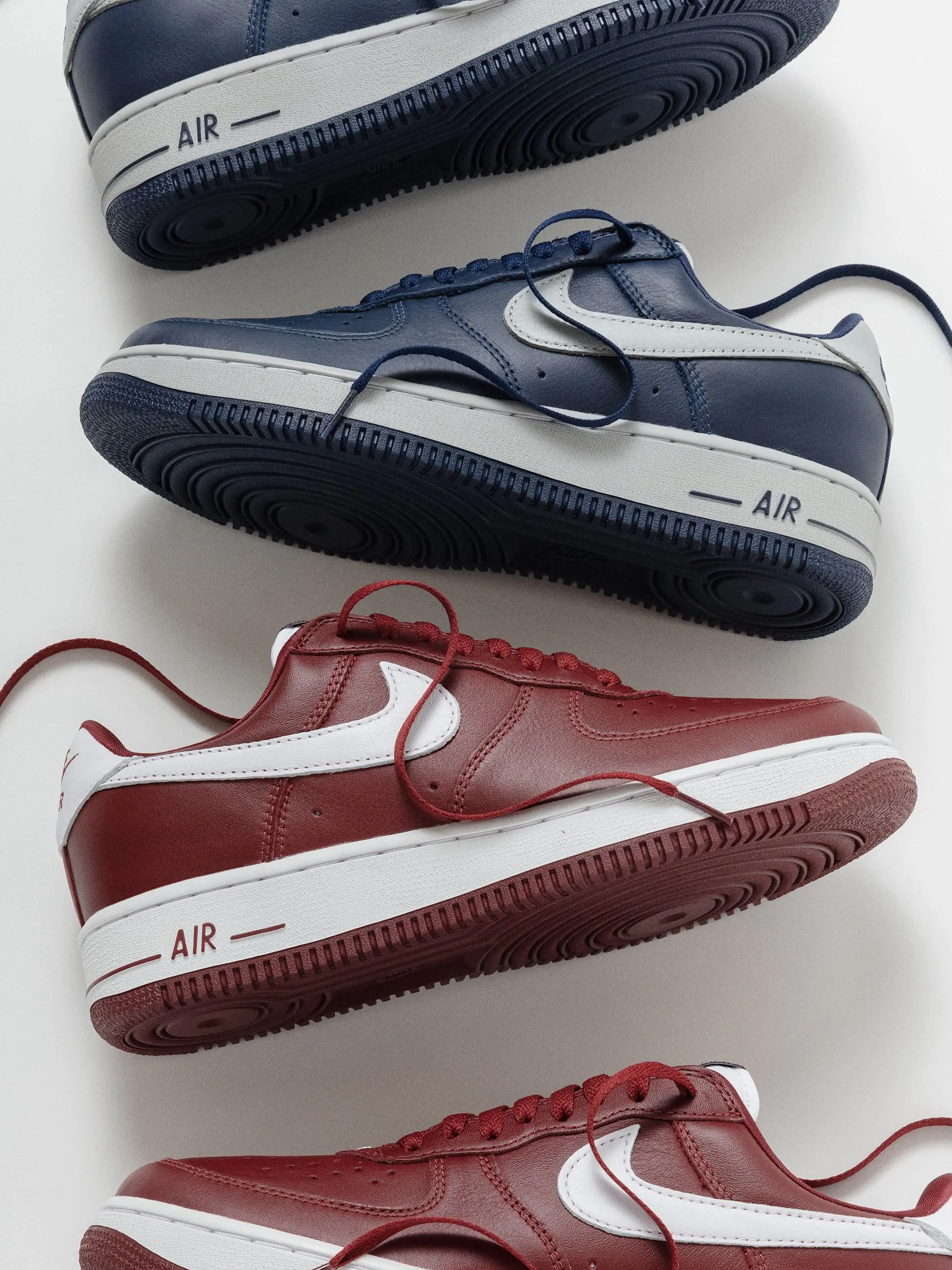 双色齐发|Nike Air Force 1 藏蓝+酒红复古质感直接拉满🔴🔵