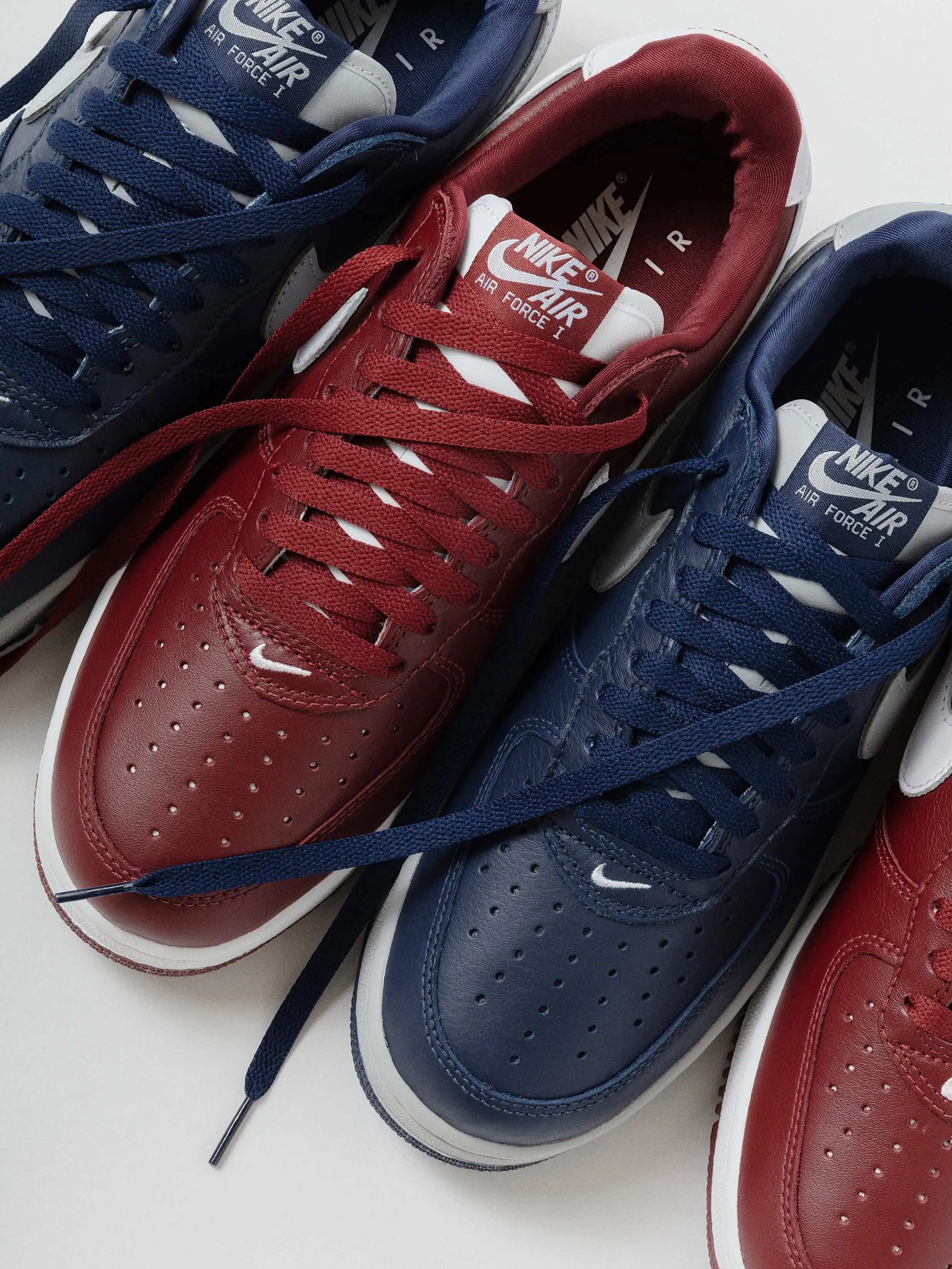 双色齐发|Nike Air Force 1 藏蓝+酒红复古质感直接拉满🔴🔵