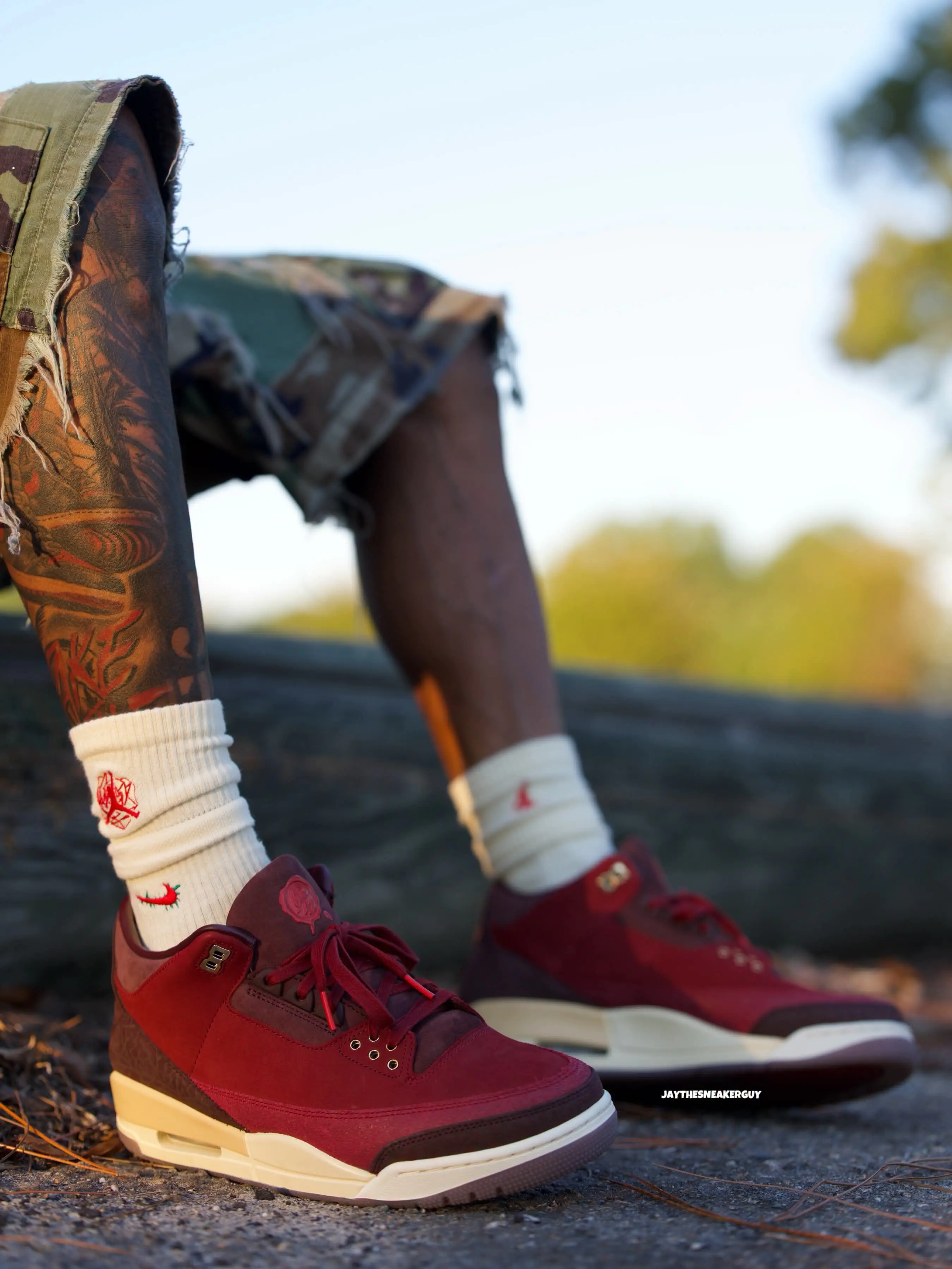 酒红复古盛宴🍷Air Jordan 3 全新定制酒红翻毛皮质感拉满