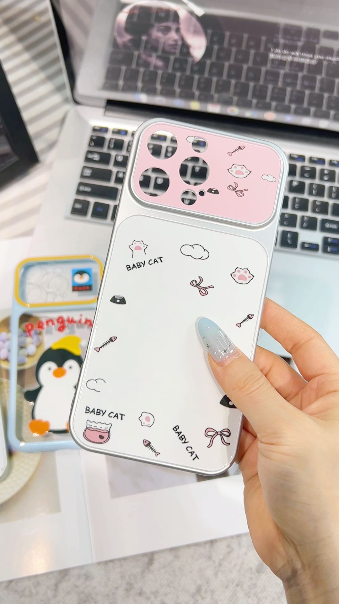 小众不撞款🐱温柔粉系小猫,多机型都能戴