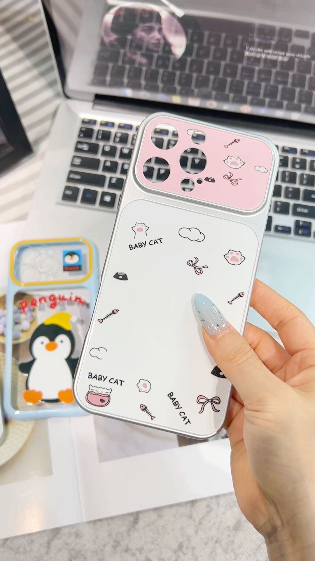小众不撞款🐱温柔粉系小猫,多机型都能戴