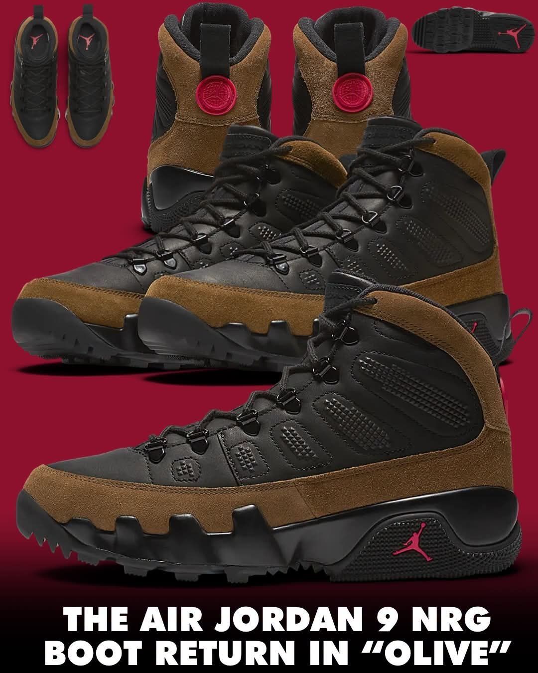 Air Jordan 9 NRG Boot橄榄绿｜户外靴版AJ9深度解析