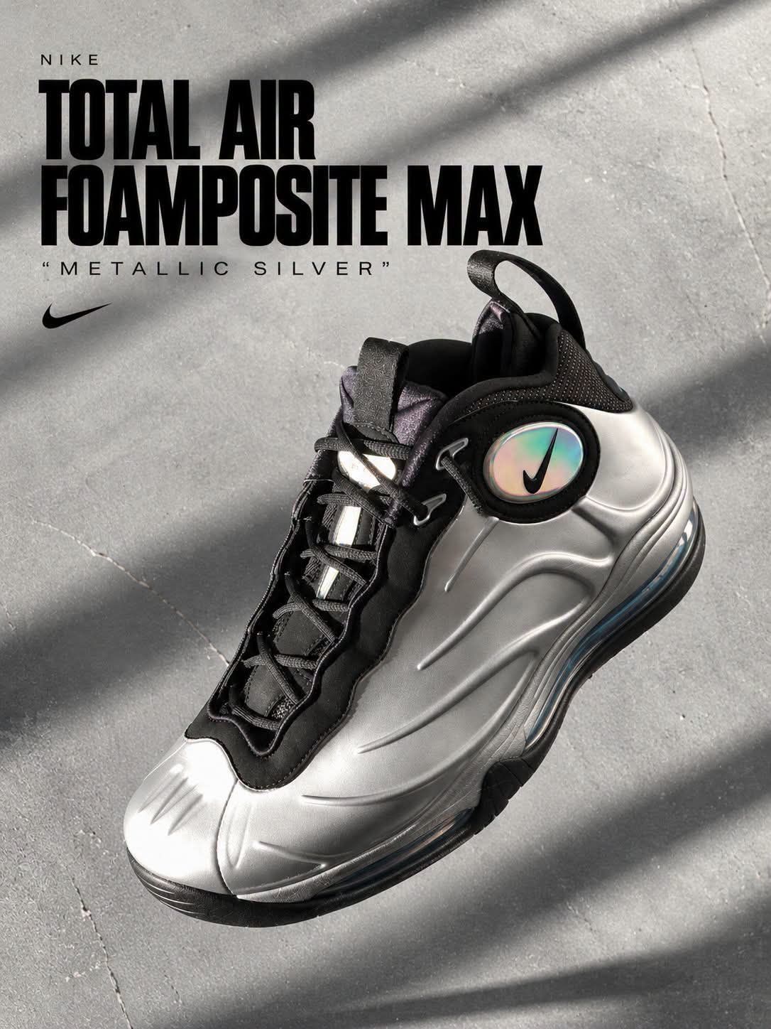 90年代旗舰！Total Air Foamposite Max金属银太有未来感