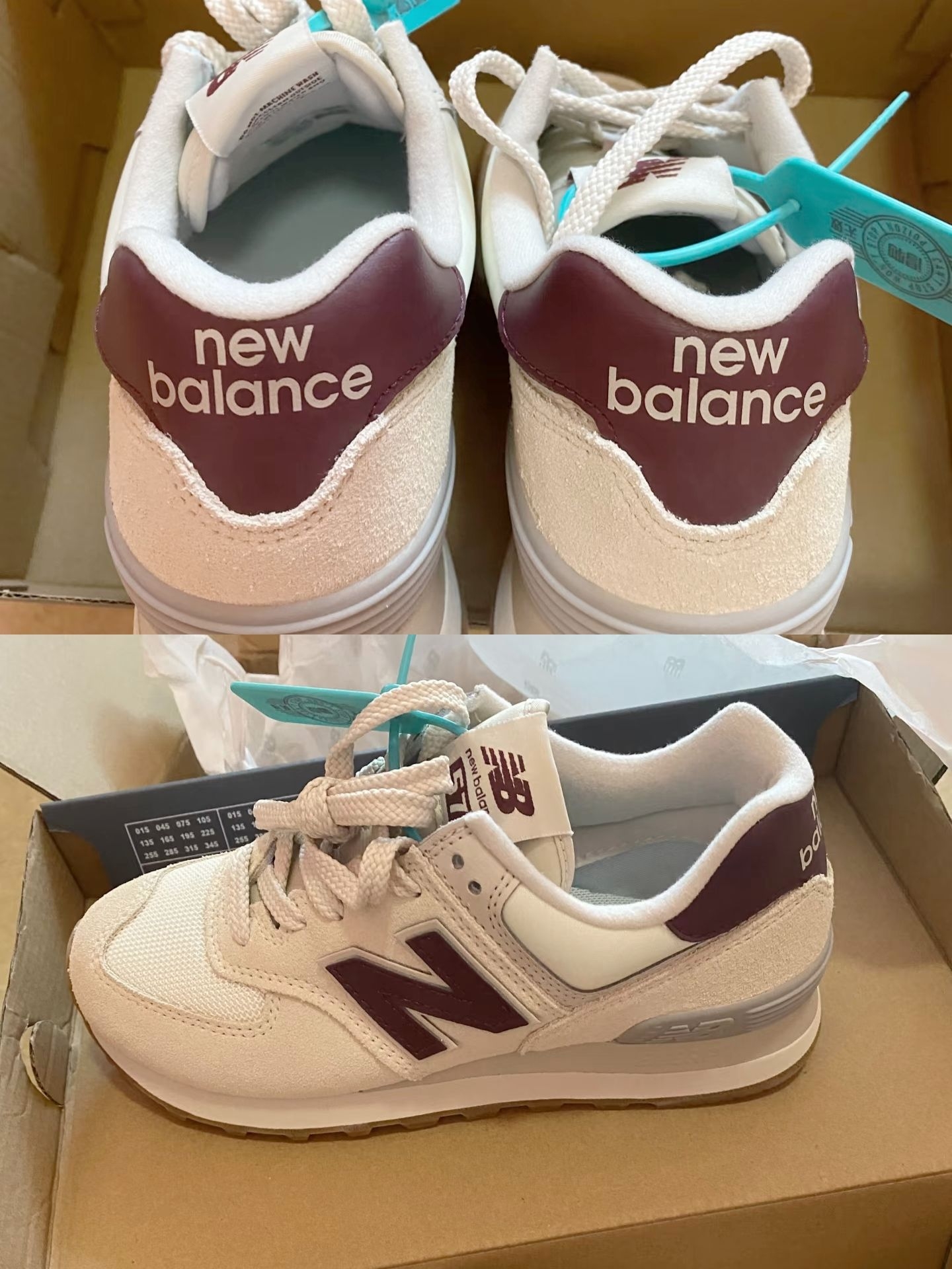 - NB574米白女款|足弓支撑,透气复古通勤跑鞋,情侣可搭